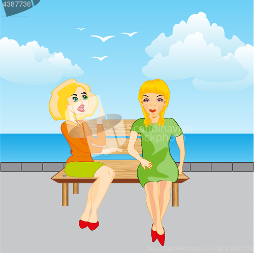 Image of Girls on bench
