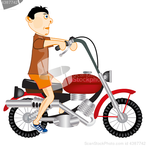 Image of Man on motorcycle