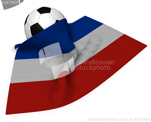 Image of soccer ball and flag of schleswig-holstein