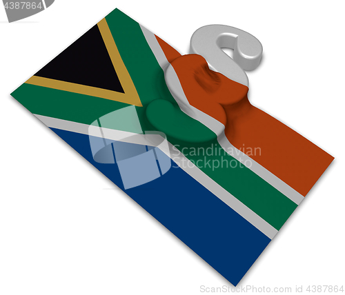 Image of paragraph symbol and flag of south africa