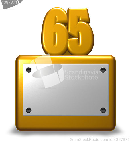 Image of golden number sixty-five