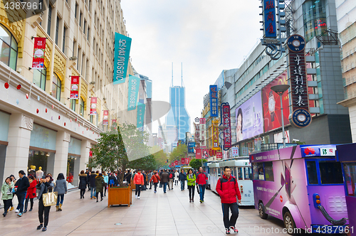 Image of People walking Nanjiing road, Shanghai