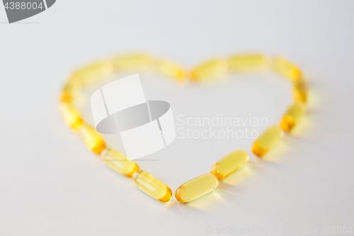 Image of cod liver oil capsules in shape of heart