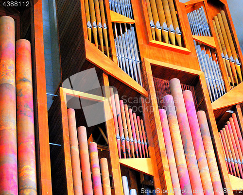 Image of Church organ pipes abstract.