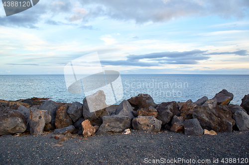 Image of Volcanic stones and ocean