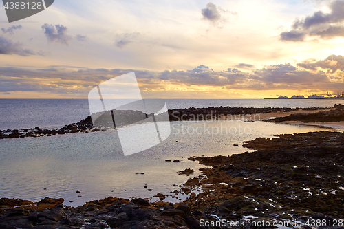 Image of Night view of Costa Teguise beach 