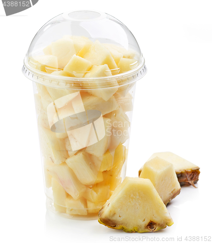 Image of Plastic cup of pineapple pieces