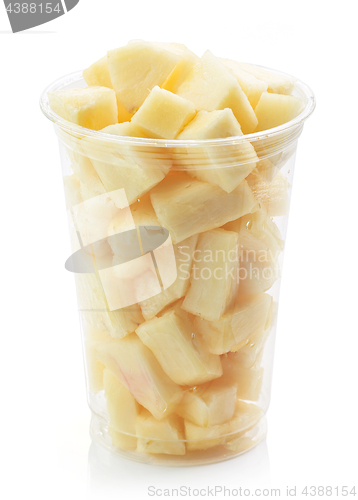 Image of Plastic cup of pineapple pieces