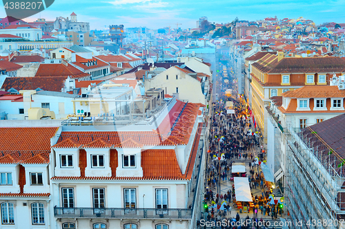 Image of Crowd, Old Town street, Lisbon