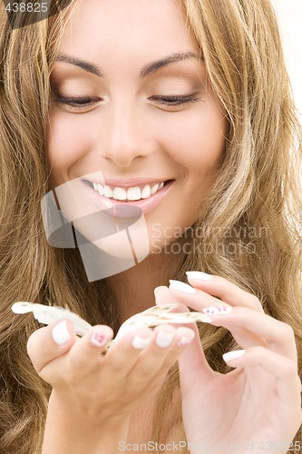 Image of lovely woman with butterfly