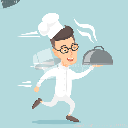 Image of Running chef cook vector illustration.