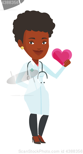 Image of Doctor cardiologist holding heart.