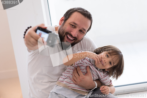 Image of selfie father and son