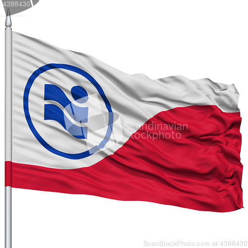 Image of Irving City Flag on Flagpole, USA