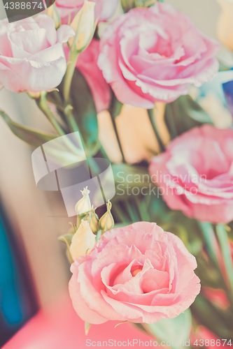 Image of Macro shot of eustoma bouquet