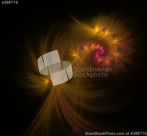 Image of Yellow spiral fractal picture