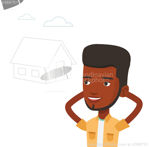 Image of Man dreaming about buying new house.