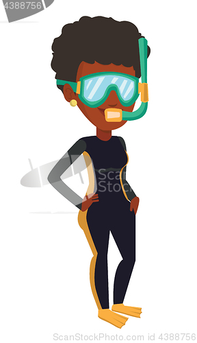 Image of Young scuba diver vector illustration.