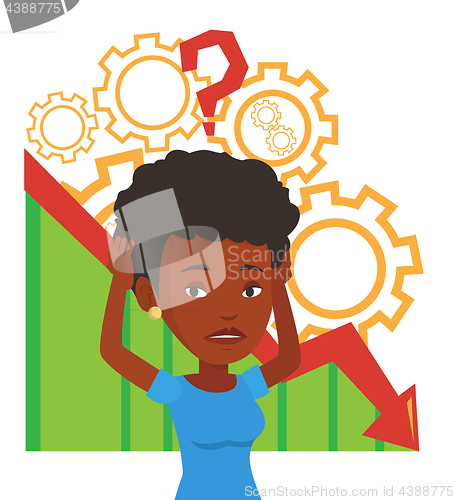 Image of Bankrupt clutching head vector illustration.