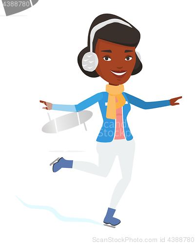 Image of Woman ice skating vector illustration.