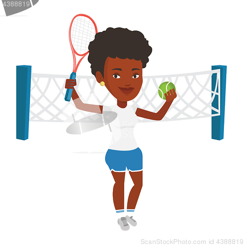 Image of Female tennis player vector illustration.
