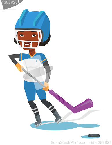 Image of Ice hockey player vector illustration.