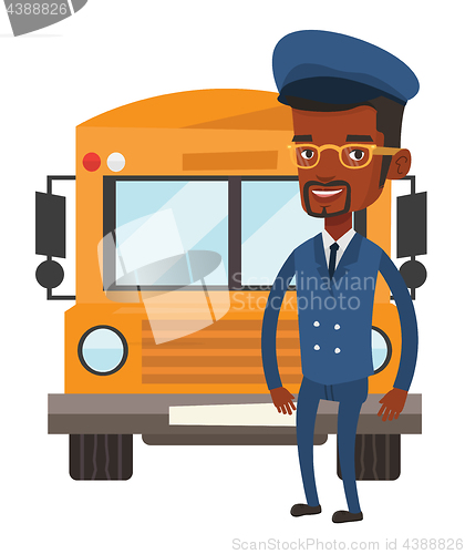 Image of School bus driver vector illustration.