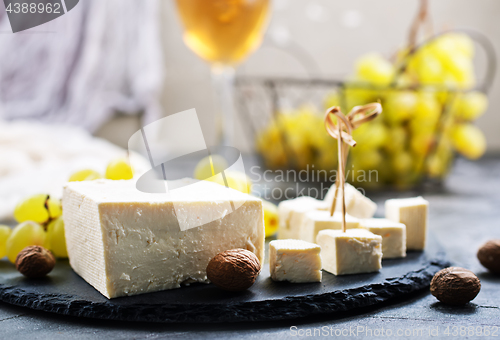 Image of wine,grape and cheese