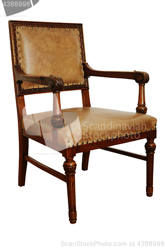Image of antique wooden armchair on the white background