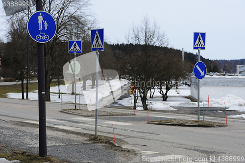 Image of pedestrian crossing in the city