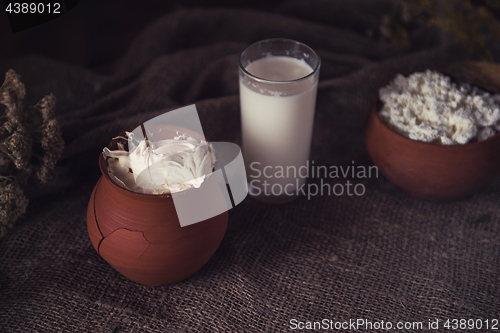 Image of Organic milk cottage cheese and cream