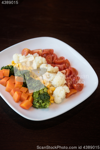 Image of Boiled vegetables on plate