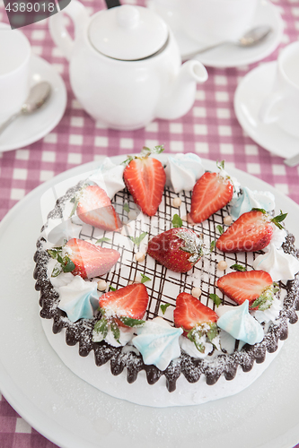 Image of Tasty strawberry cream cake