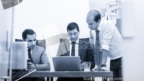 Image of Corporate business team working in modern office.