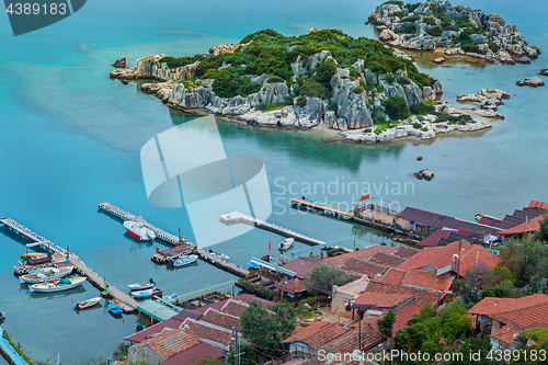 Image of Small fishers village Simena, view from old fortification