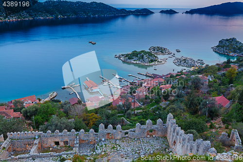 Image of Small fishers village Simena, view from old fortification