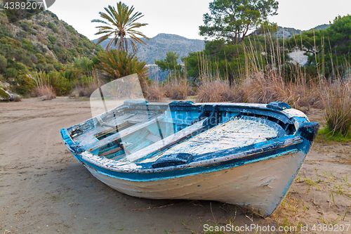 Image of Old boat on a beach