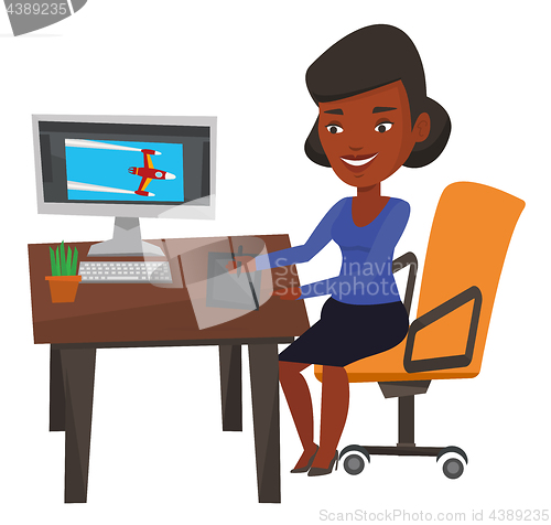 Image of Designer using digital graphics tablet.