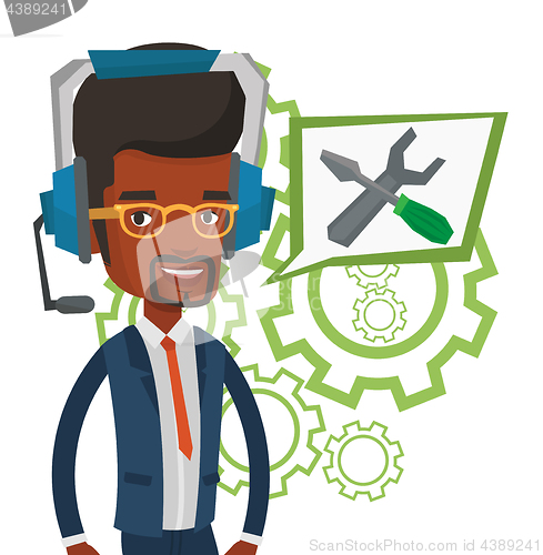 Image of Technical support operator vector illustration.