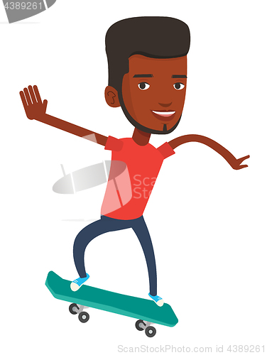 Image of Man riding skateboard vector illustration.