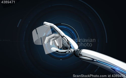 Image of robot hand over black background