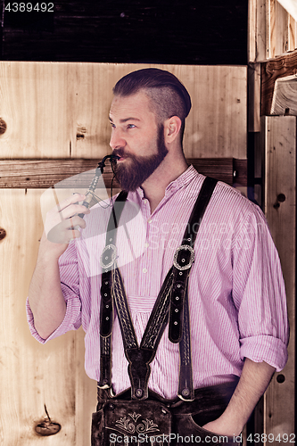 Image of A man enjoys