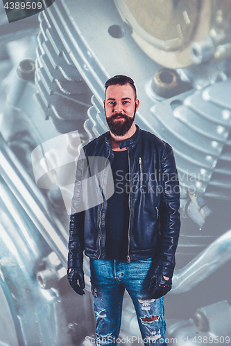 Image of Portrait of a Bearded biker