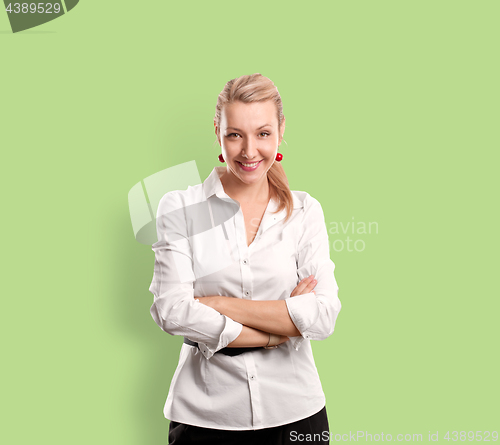 Image of Woman isolated on gradient background