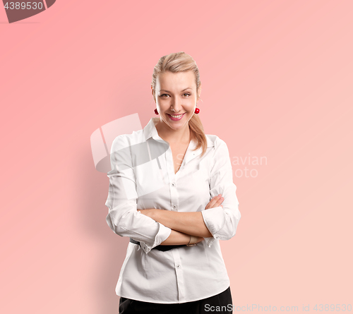 Image of Woman isolated on gradient background