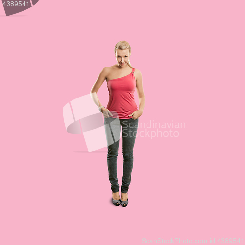 Image of Sporty woman in pink