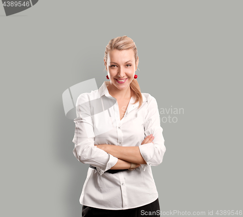 Image of Woman isolated on gradient background