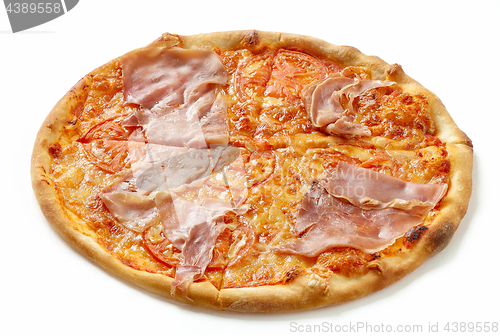 Image of Ham and tomato pizza