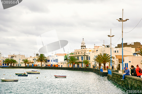 Image of Fishing boats in the laguna "Charco de San Gines" at Arrecife