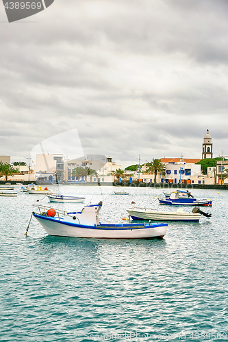 Image of Fishing boats in the laguna "Charco de San Gines" at Arrecife